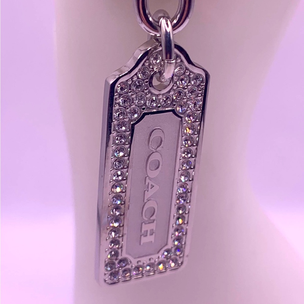 RARE Coach silver keychain Rhinestones